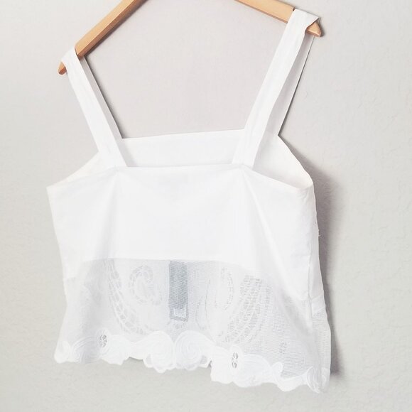 NEW Rag & Bone Clem Eyelet Embroidered Trim 100% Cotton Tank White $198 Sheer - Picture 8 of 16